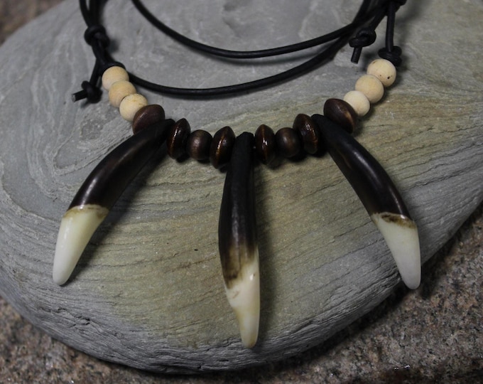 Large Wolf Tooth Necklace Wolf Teeth Necklace Wolf Necklace Wolf Tooth Necklace Adjustable African Native American Large Wolf Tooth Necklace