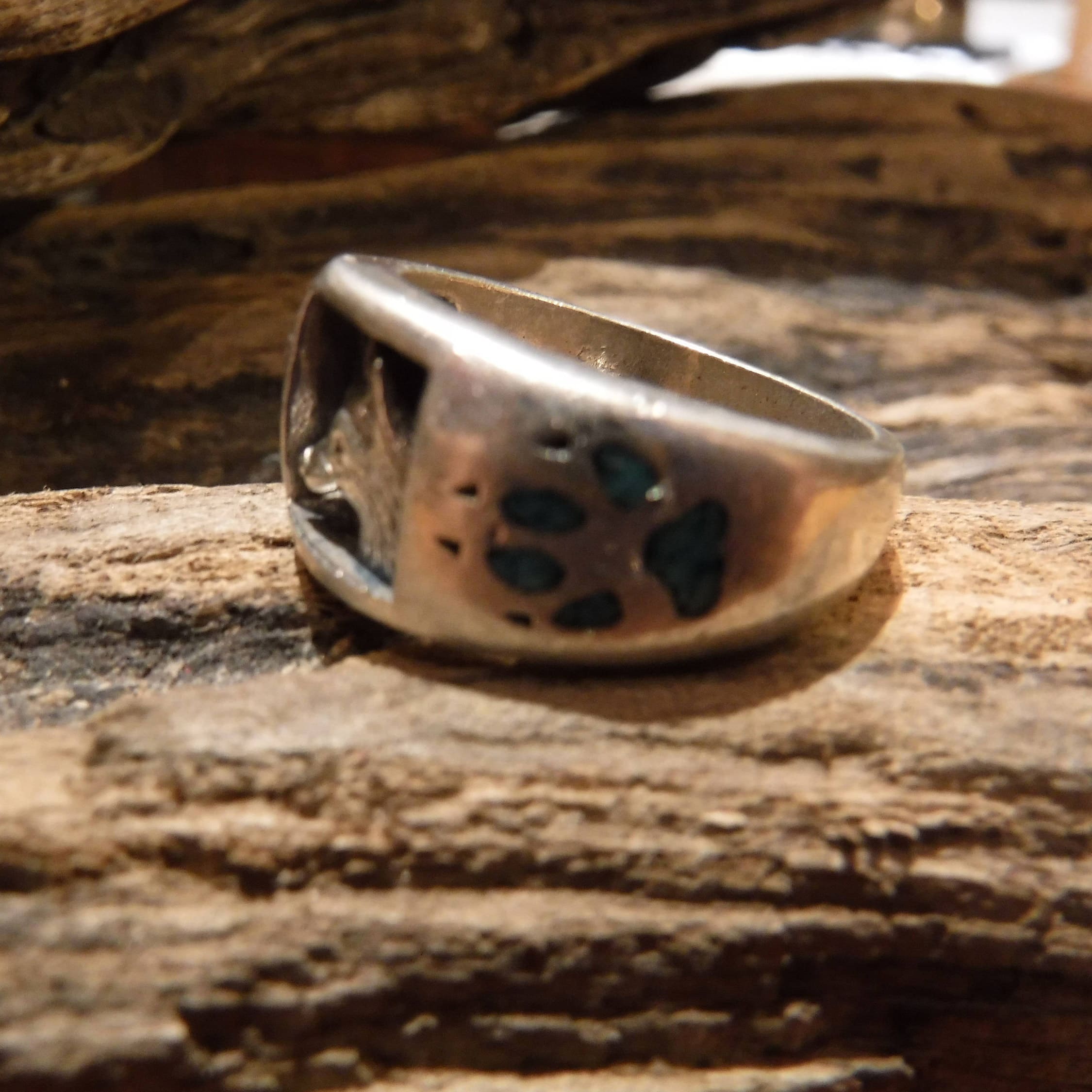 Vintage Sterling Mens Ring Wolf Ring Navajo Native