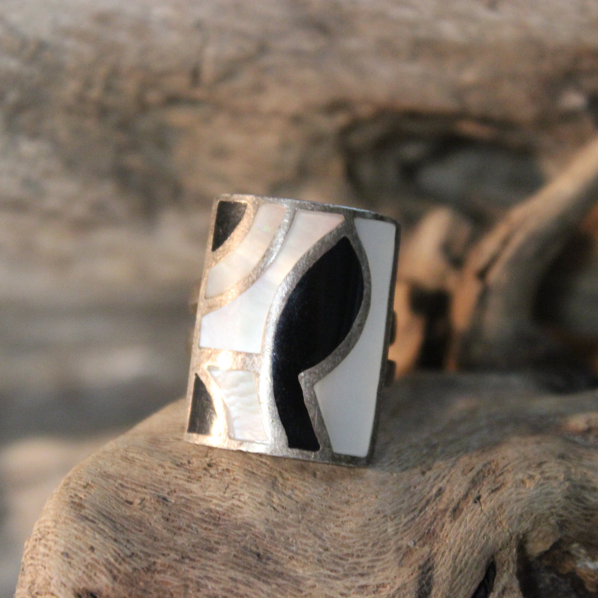 Sterling Ornate MOP Ring