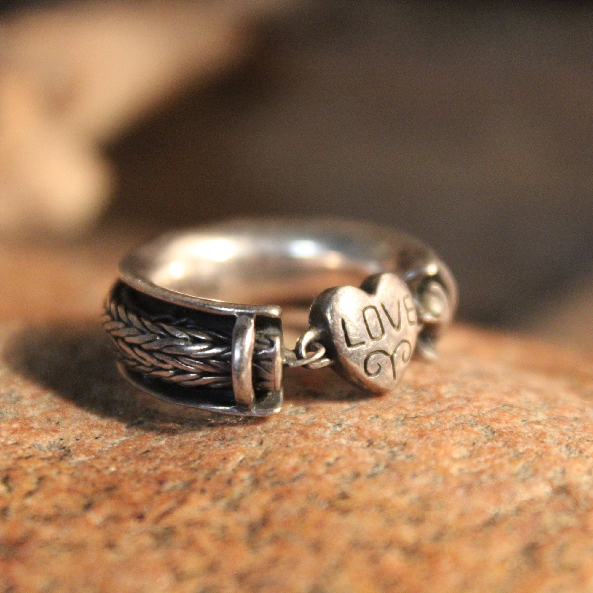 60s sterling silver heart ring