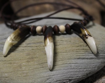 Large Wolf Tooth Necklace Wolf Teeth Necklace Wolf Necklace Wolf Tooth Necklace Adjustable African Native American Large Wolf Tooth Necklace