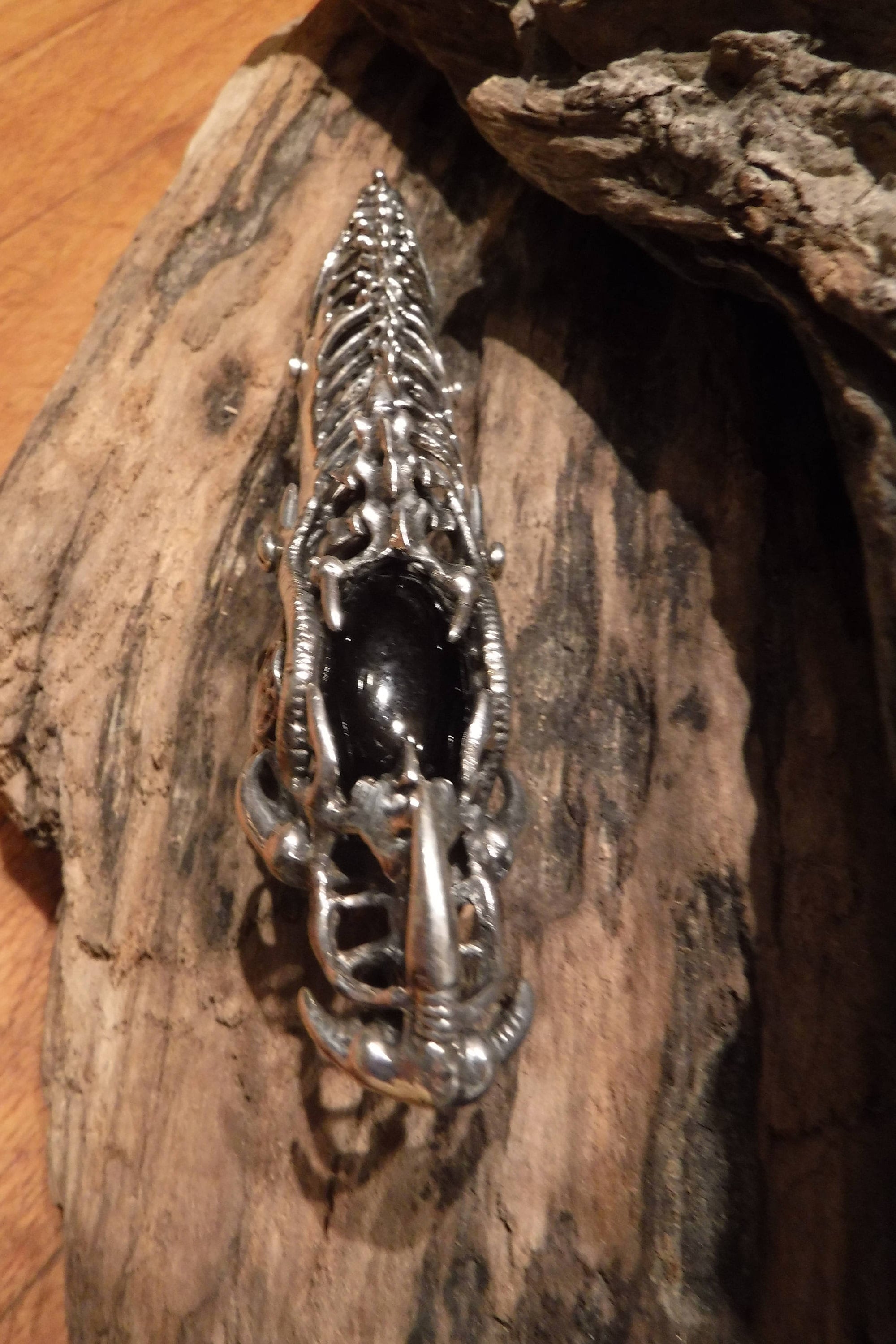 Huge Heavy Silver Claw Ring Full Finger Claw Ring 925 Signed Sterling