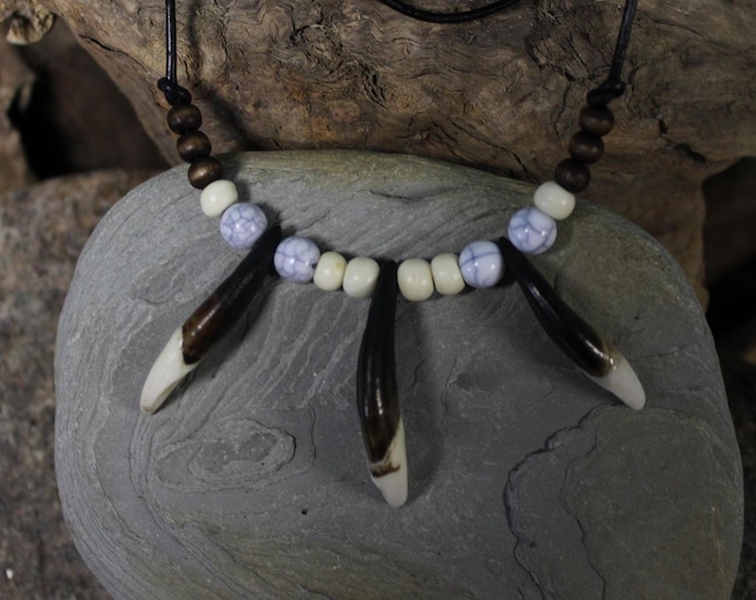 Large Wolf Tooth Necklace Wolf Teeth Necklace Wolf Necklace Wolf Tooth Necklace Adjustable African Native American Large Wolf Tooth Necklace