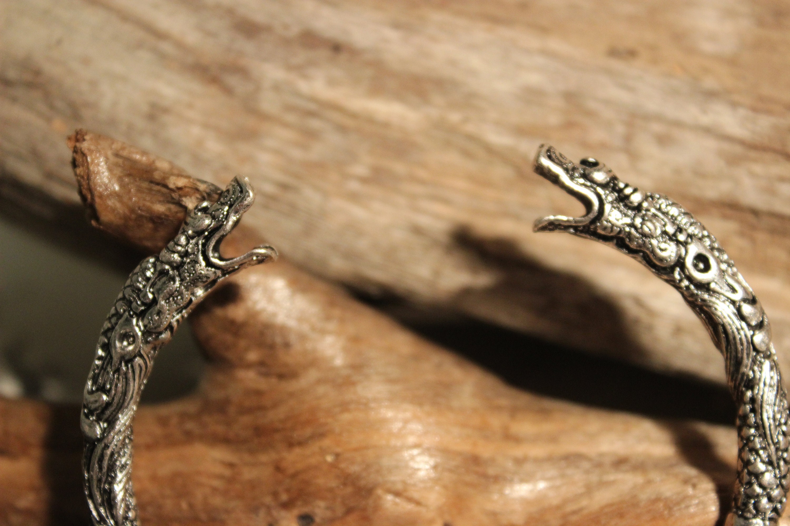 Viking Silver Wolf Bracelet Viking Norse Cuff Bracelet Norse Silver