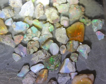 Rough Natural Ethiopian Welo  Fire Opals 70Cts Welo Ethiopia Black Fire Opals 55 Gemstones Fire Opal Ethiopian Fire Opals 70Cts Rough Opals