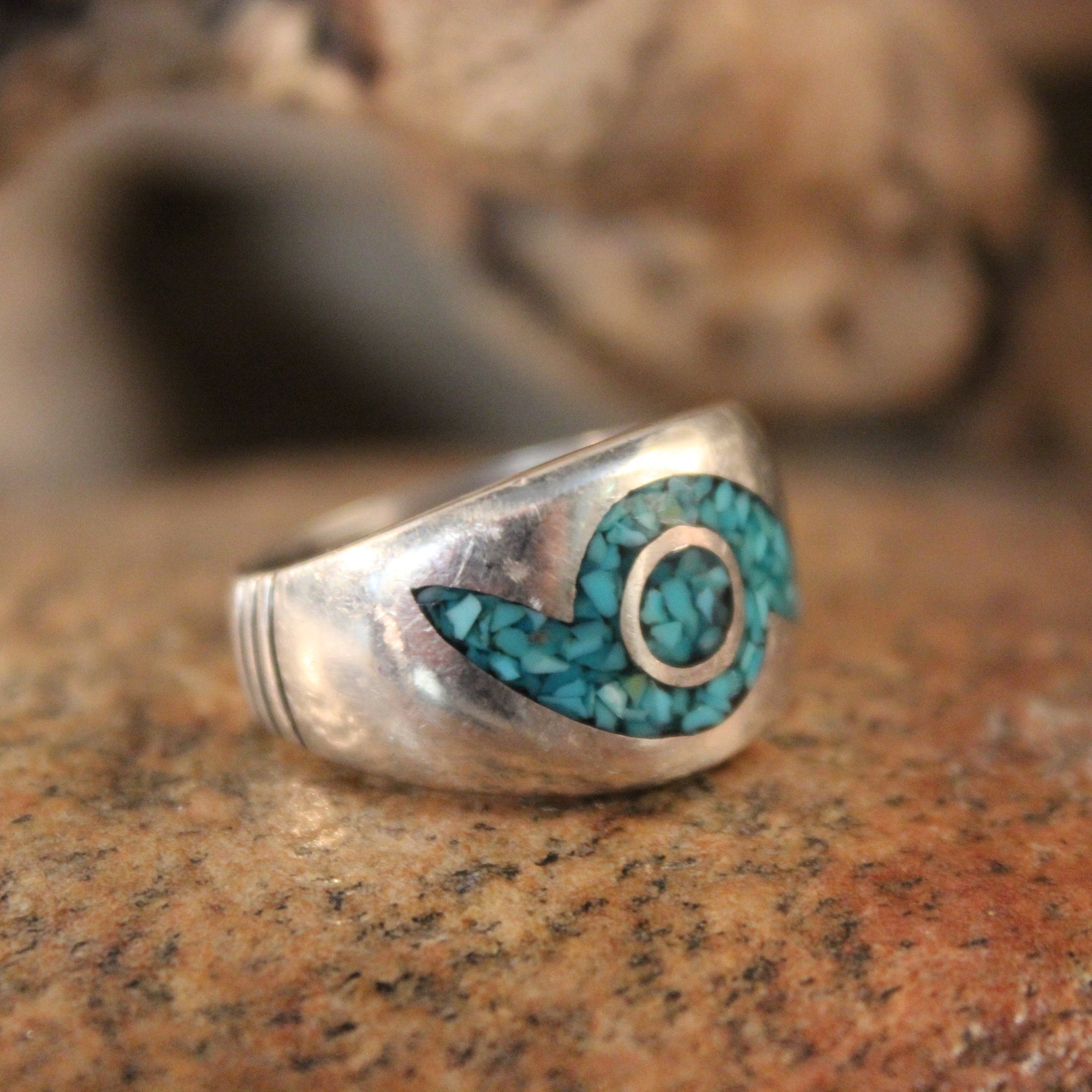 Mens Ring Sterling Silver Navajo Native American 9 7 Grams Size 9 Mens