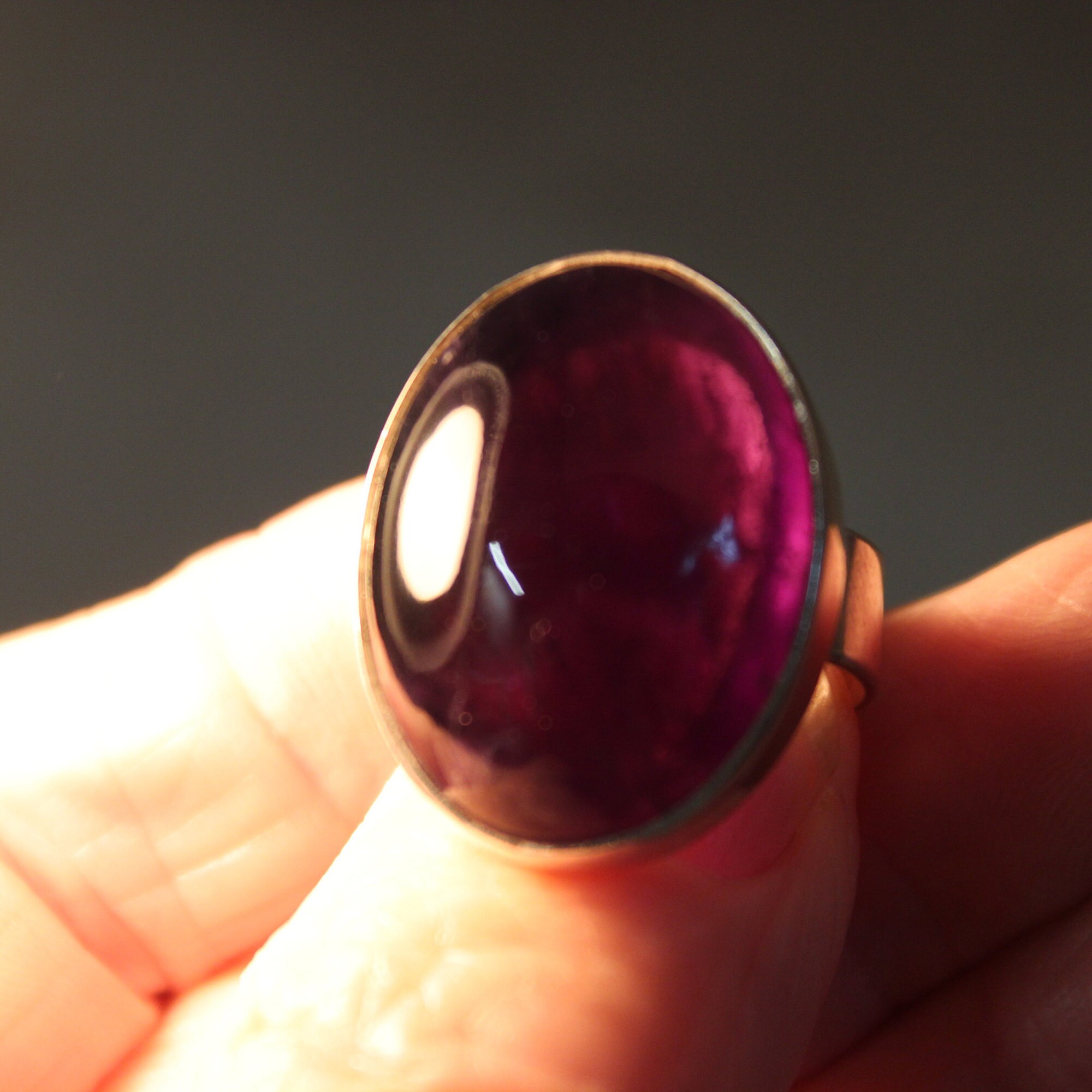 Large Vintage Amethyst Silver Ring Size 7 Weight 13.1 Grams Large