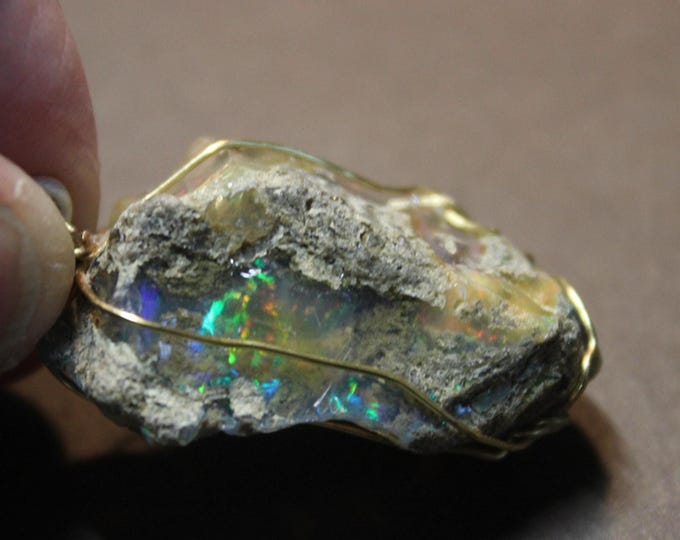 Large Natural Ethiopian Welo Black Fire Opal 40.55Ct Welo Ethiopia Certified Opal Gemstone Pendant Necklace Large Black Opal Certified Opal