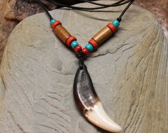 Large Wolf Tooth Necklace Wolf Teeth Necklace Wolf Necklace Wolf Tooth Necklace Adjustable African Native American Large Wolf Tooth Necklace