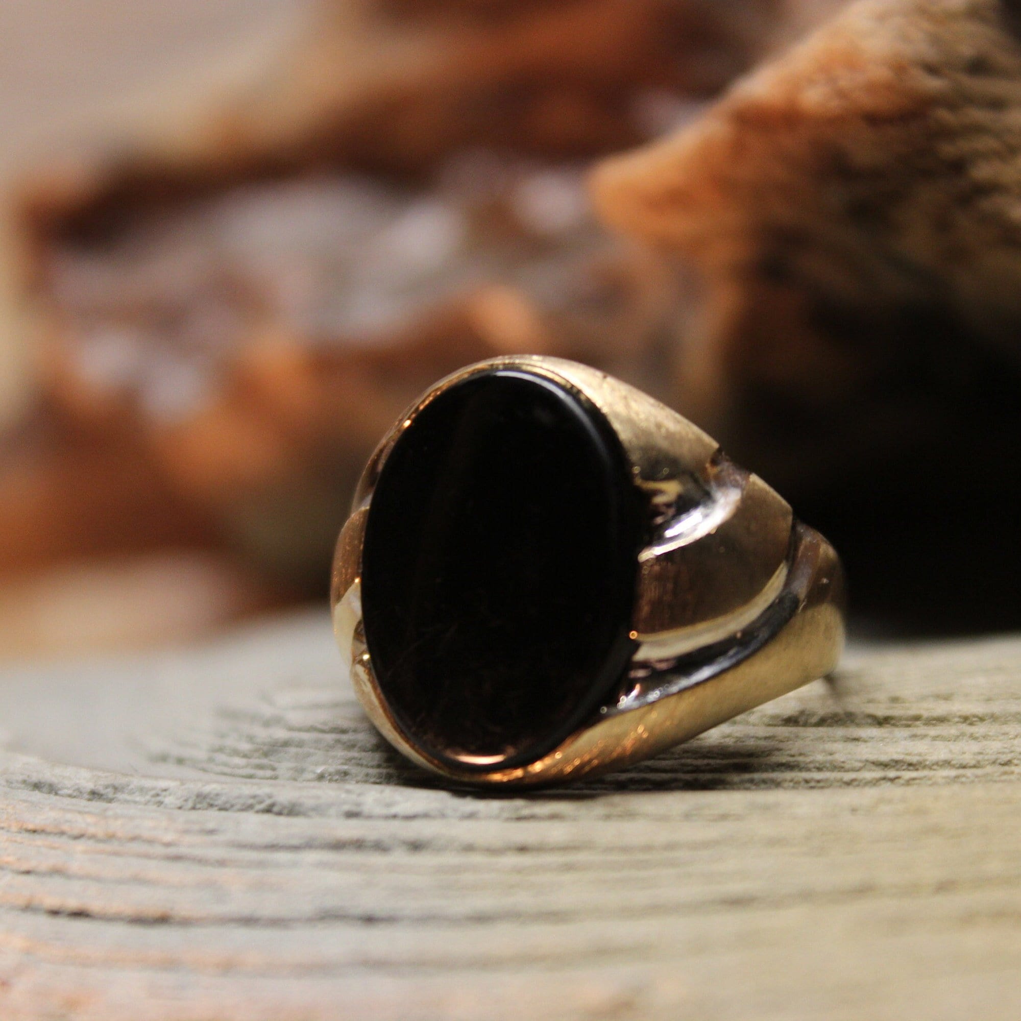 Heavy Roman Set Signet Ring - Onyx – k.fines jewellery