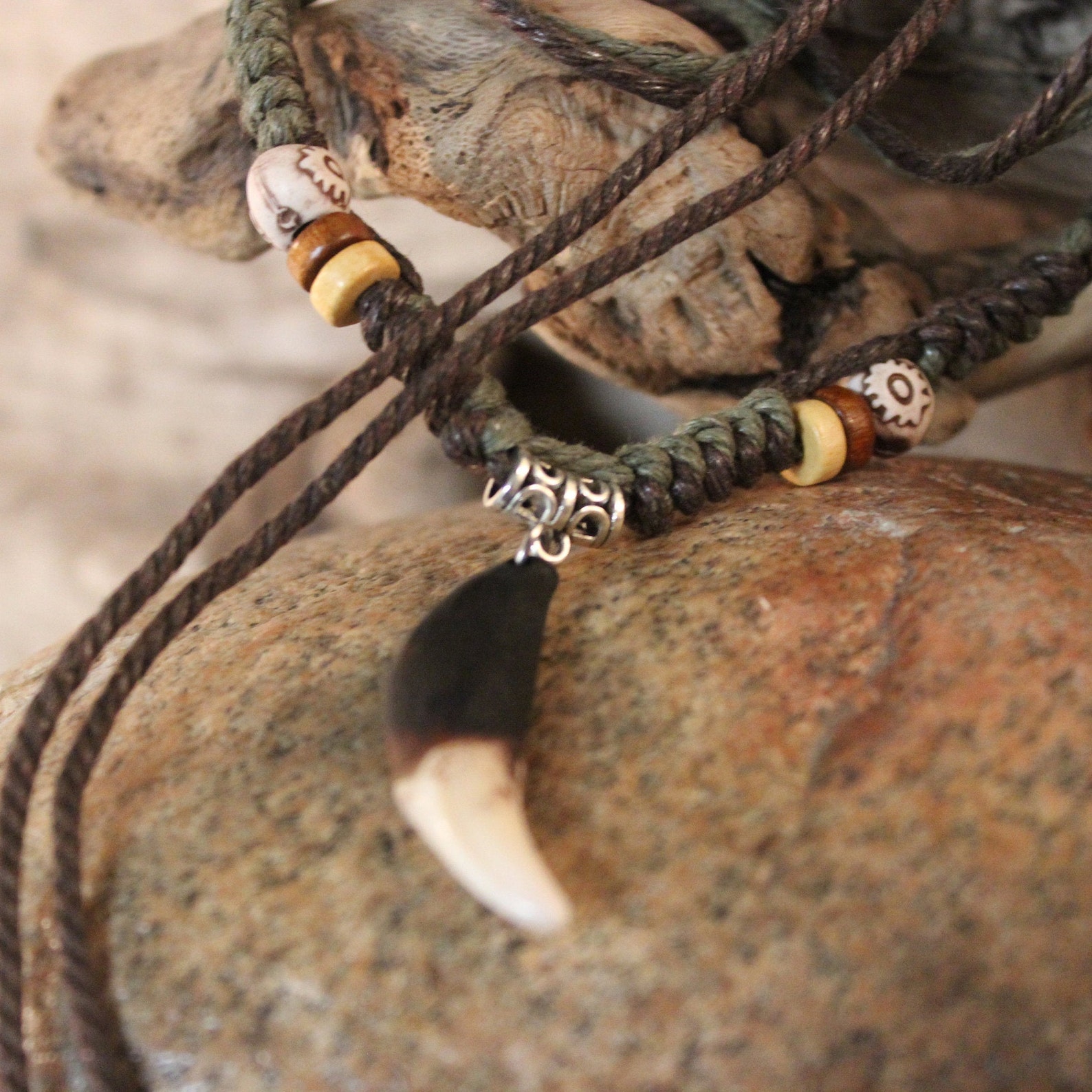 Large Wolf Tooth Necklace Wolf Teeth Necklace Wolf Necklace Etsy