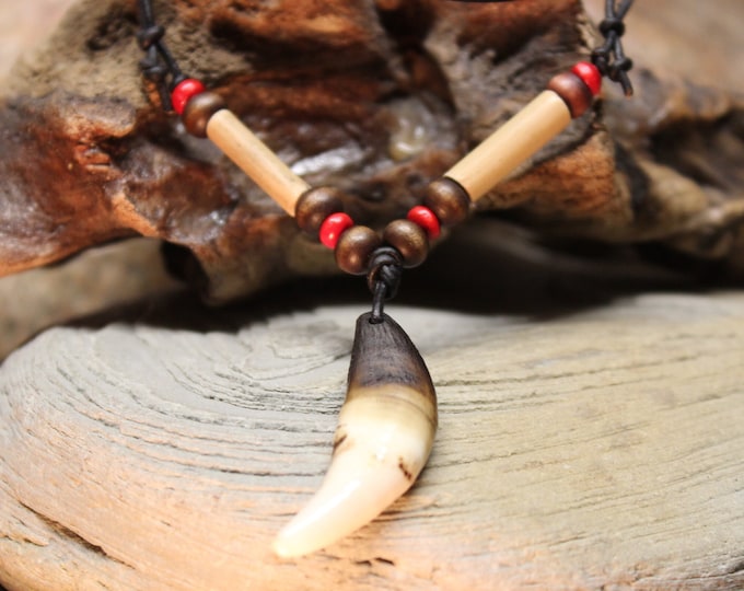 Large Wolf Tooth Necklace Wolf Teeth Necklace Wolf Necklace Wolf Tooth Necklace Adjustable African Native American Large Wolf Tooth Necklace