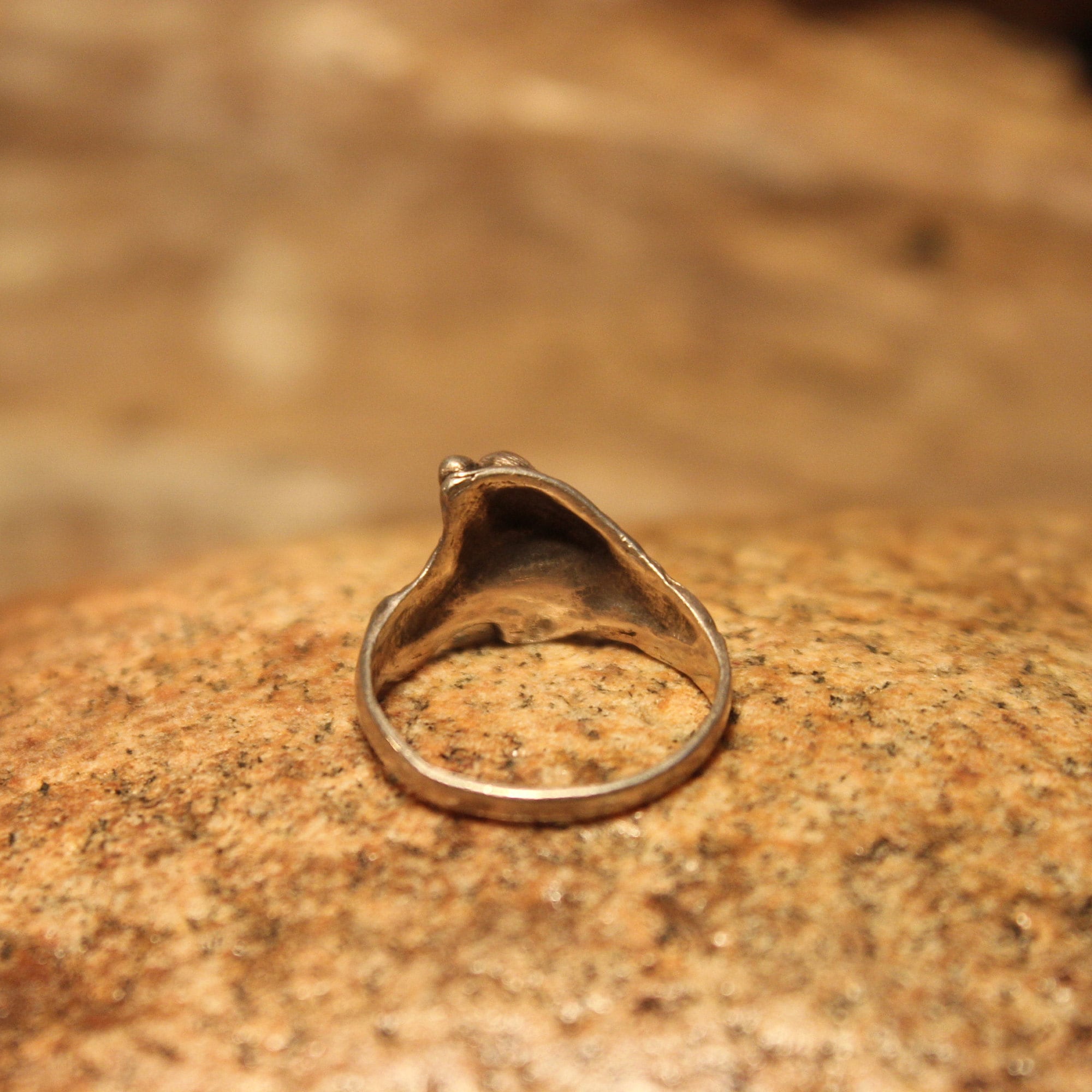 Vintage Sterling Silver Naked Woman Erotic Ring 2.7 Grams Size 