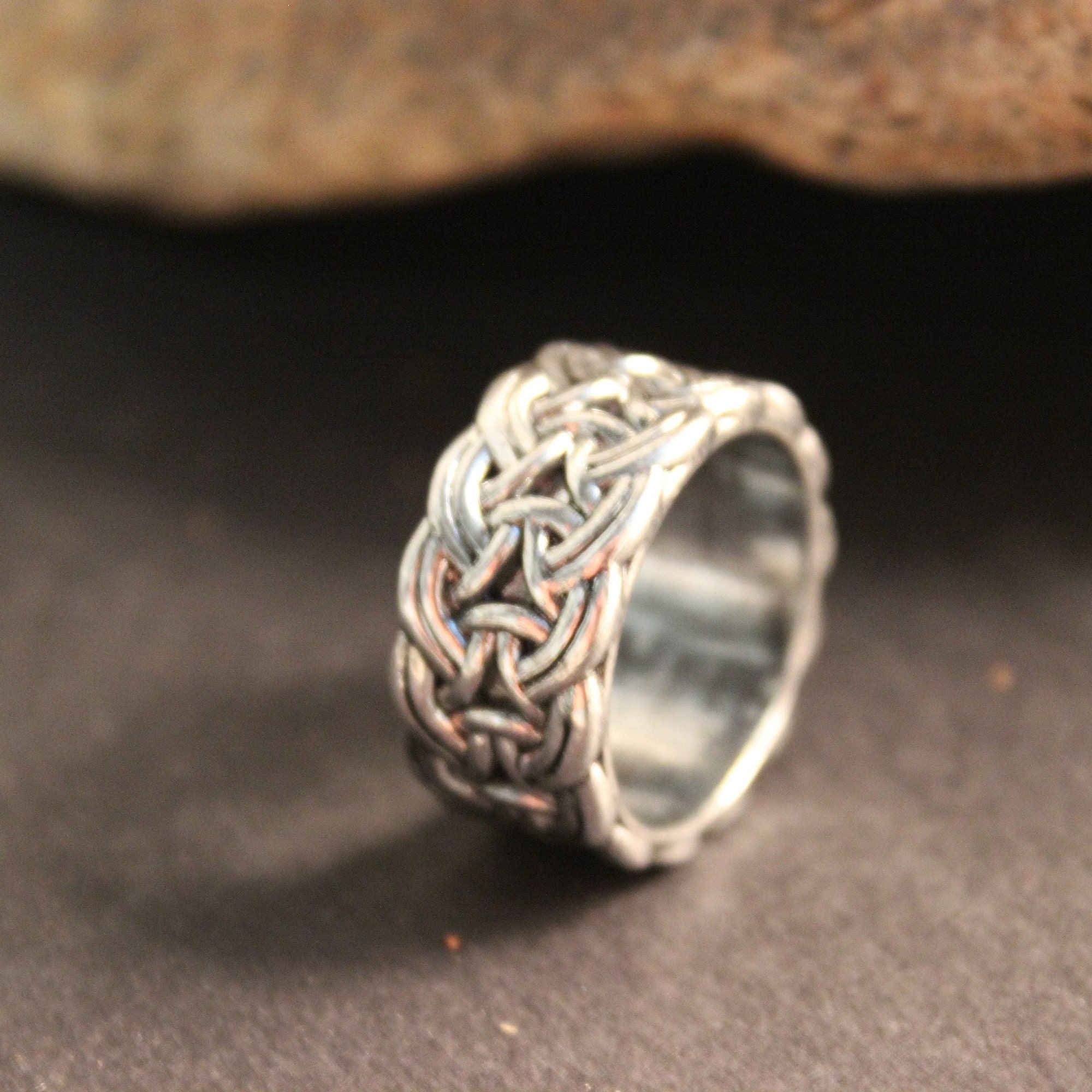 Mens Viking Ring Silver Viking Band Ring Norse Ring Celtic Rings 8