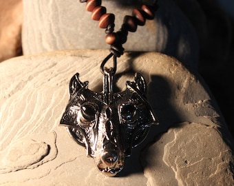 Large Wolf pendant Necklace Viking Wolf Necklace Wolf Necklace Wolf Viking Necklace Adjustable African Native American Large Wolf Necklace