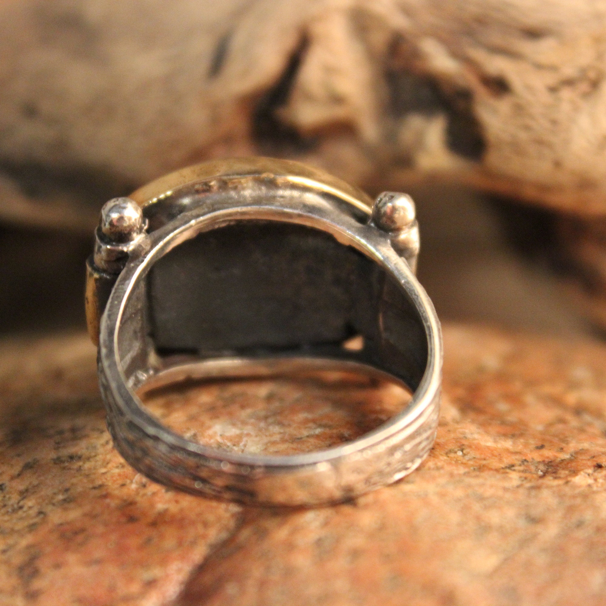 Medieval Roman Style Vintage Mens Ring Sterling Silver Vintage Ring 14.