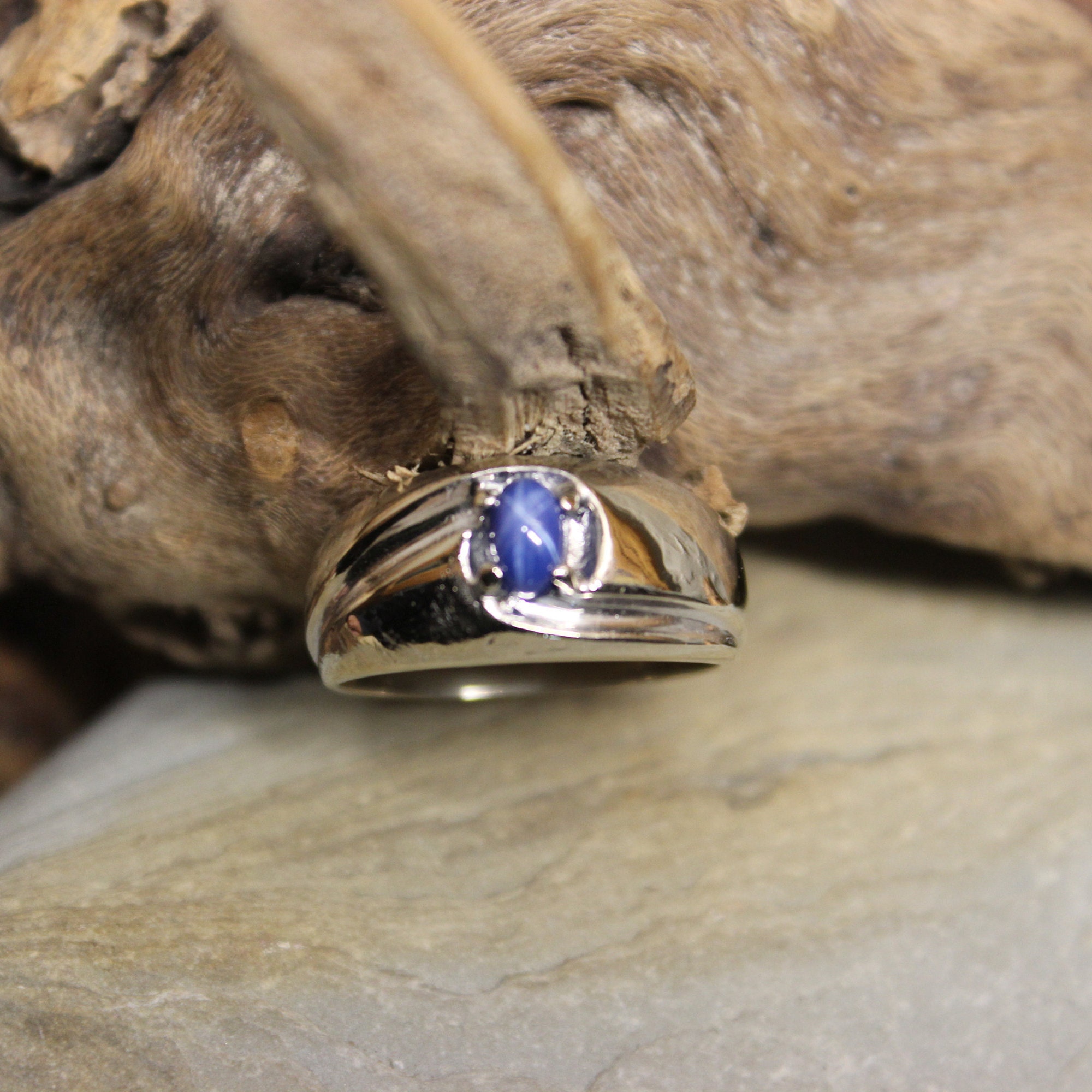 1980's Vintage Blue Star Sapphire Ring 10K Gold Mens Ring 5.5 Grams ...