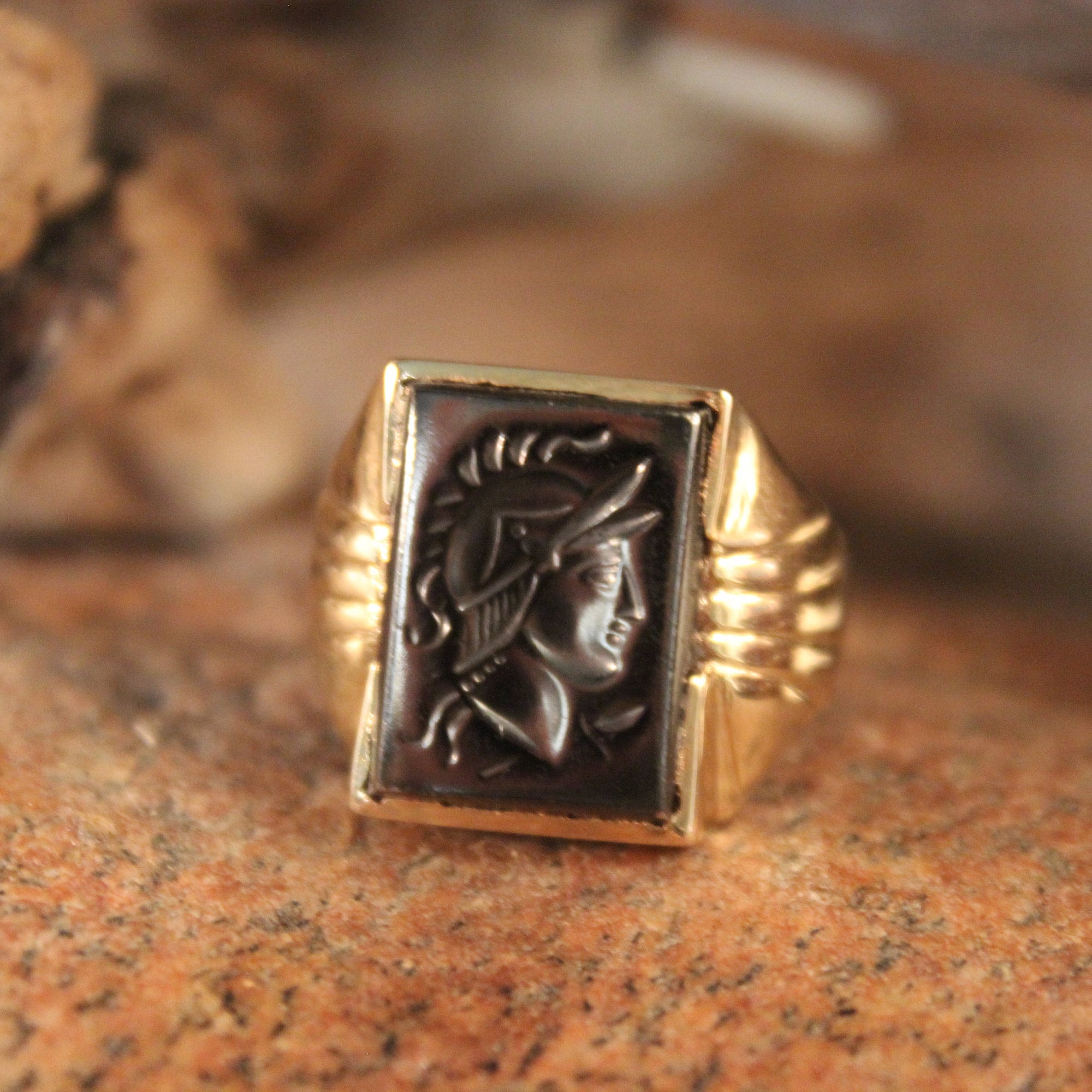 Stone Square Design Gents Gold Ring 05-06 - SPE Gold,Chennai