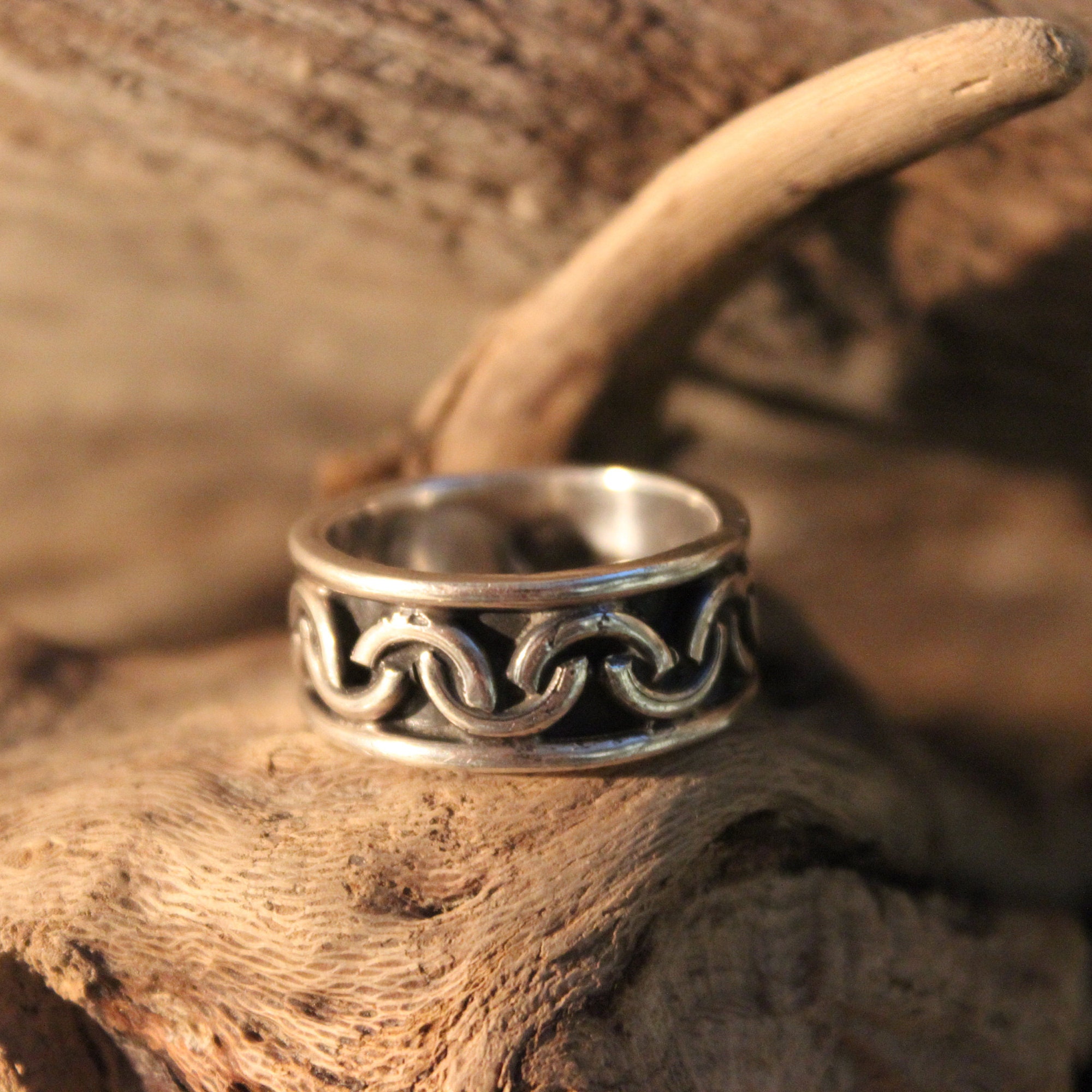 Mens Viking Ring Sterling Viking Band Ring Norse Ring Celtic Ring 8