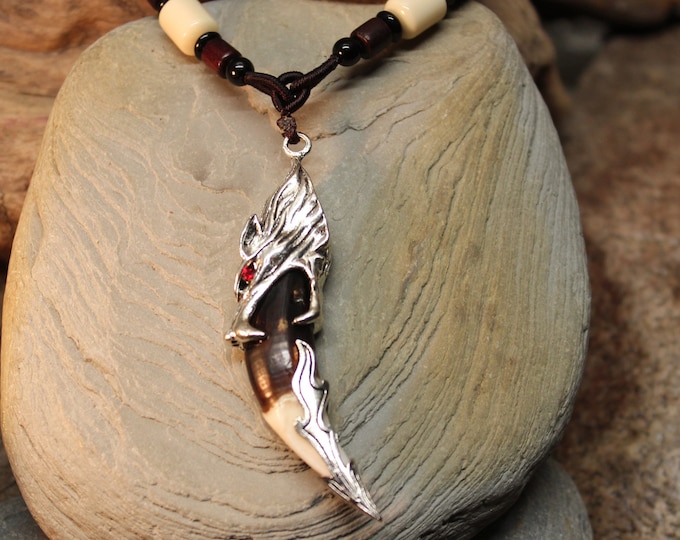 Large Wolf Tooth Necklace Wolf Teeth Necklace Wolf Necklace Wolf Tooth Necklace Real Wolf African Native American Large Wolf Tooth Necklace