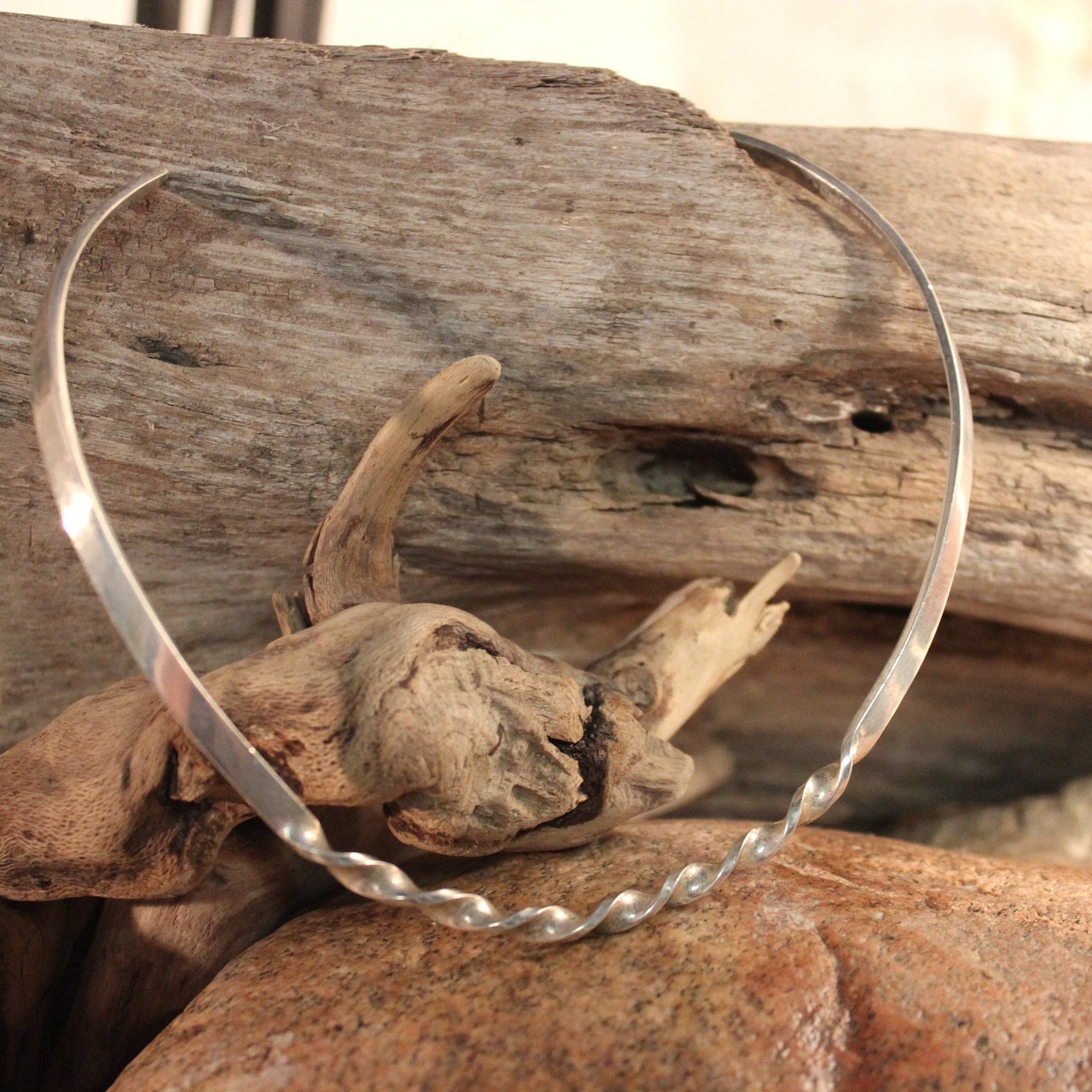 Vintage Sterling Silver Viking Choker Necklace Viking Silver Necklace