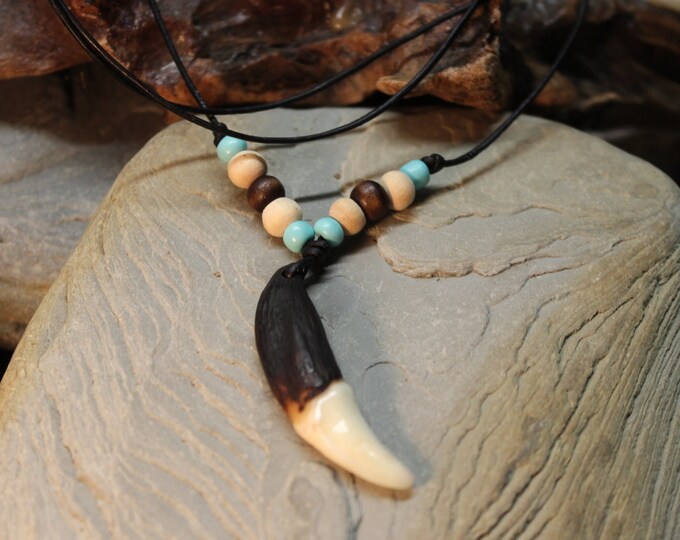Large Wolf Tooth Necklace Wolf Teeth Necklace Wolf Necklace Wolf Tooth Necklace Adjustable African Native American Large Wolf Tooth Necklace