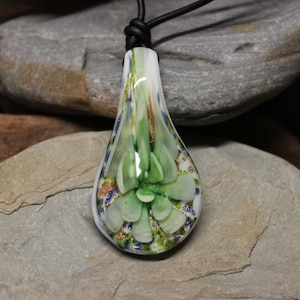 Hand Created Murano Inspired Glass Pendant Necklace Large Glass Pendant Necklace Handmade Glass Pendant Handmade Pendant Handcrafted Pendant