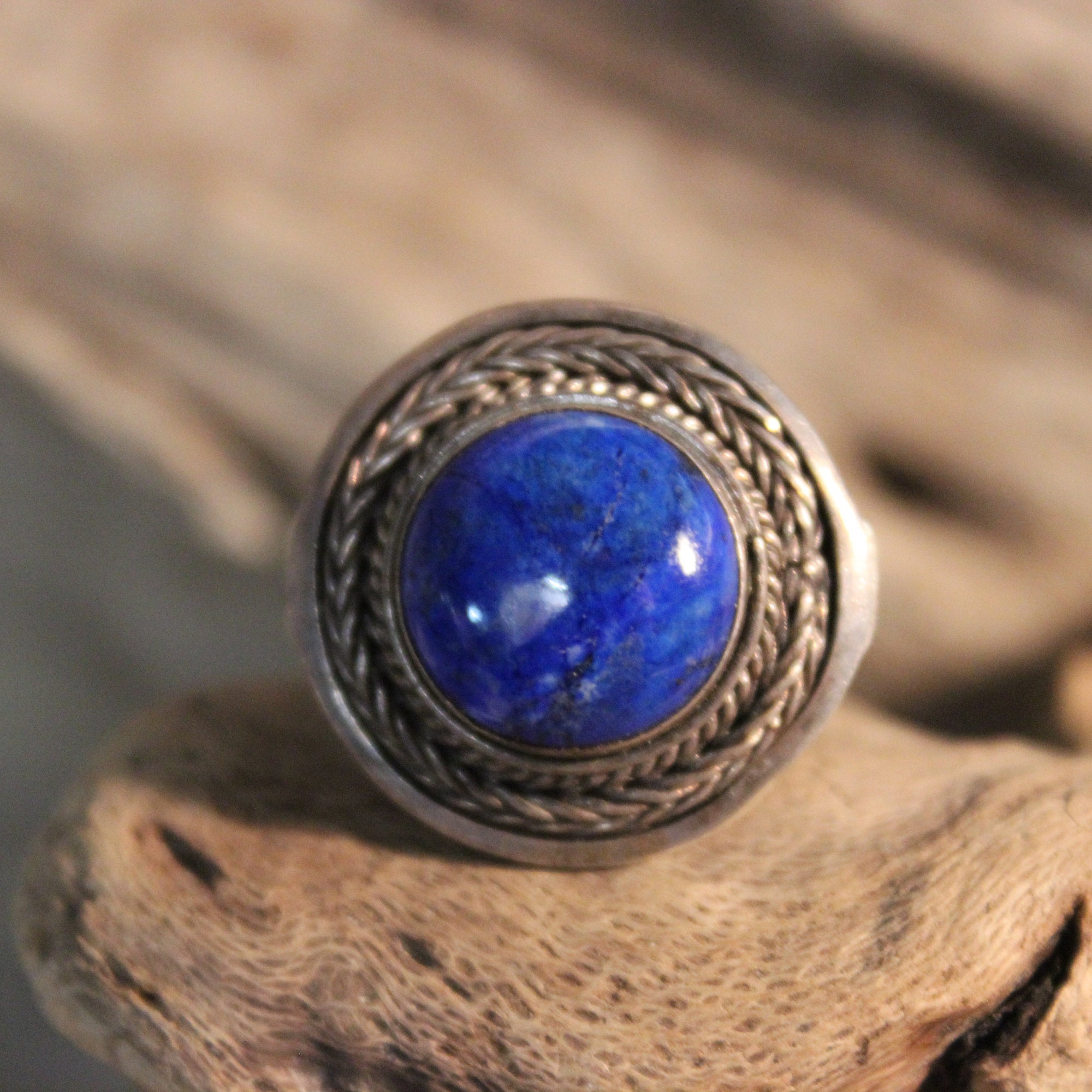 Mens Vintage Sterling Silver Lapis Ring 14.5 Grams Size 7.5 Men Ring ...