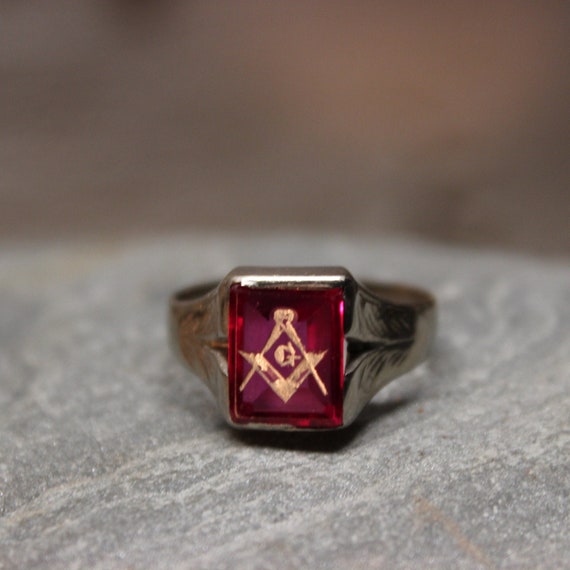 Mens Godfather Ruby Ring 26037: best price for jewelry. Buy online in NY at  TRAXNYC.