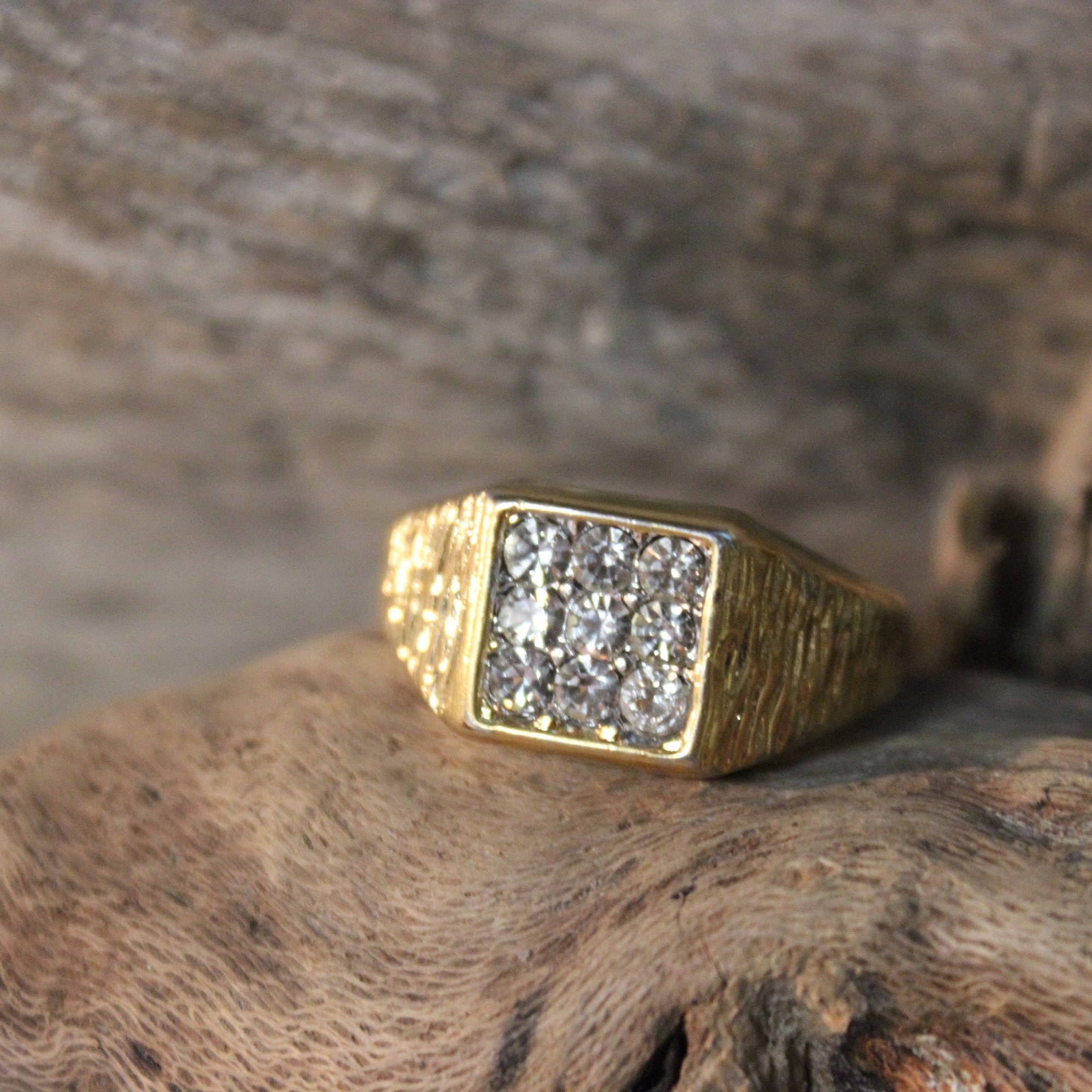 Mens Vintage 18K HGE Ring Mens Yellow Gold Vintage Ring 10 Grams