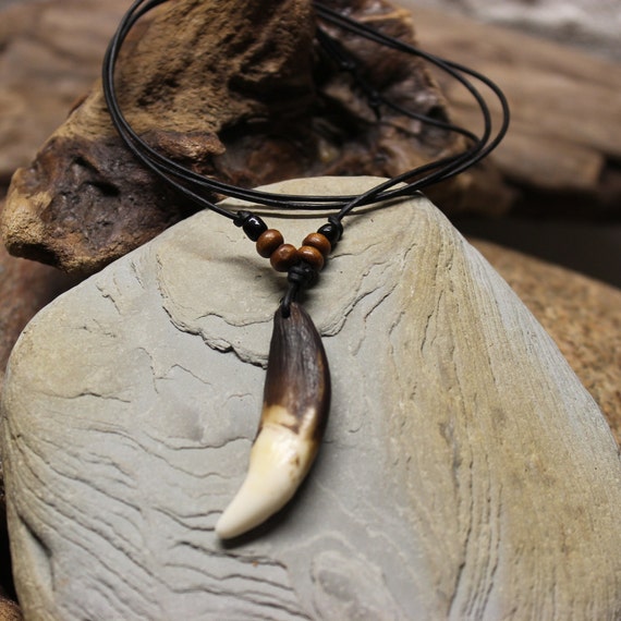 Wolf Fang Necklace Wiccan Warrior Amulet - 35% Sale