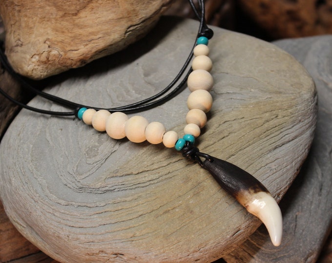 Large Wolf Tooth Necklace Wolf Teeth Necklace Wolf Necklace Wolf Tooth Necklace Adjustable African Native American Large Wolf Tooth Necklace