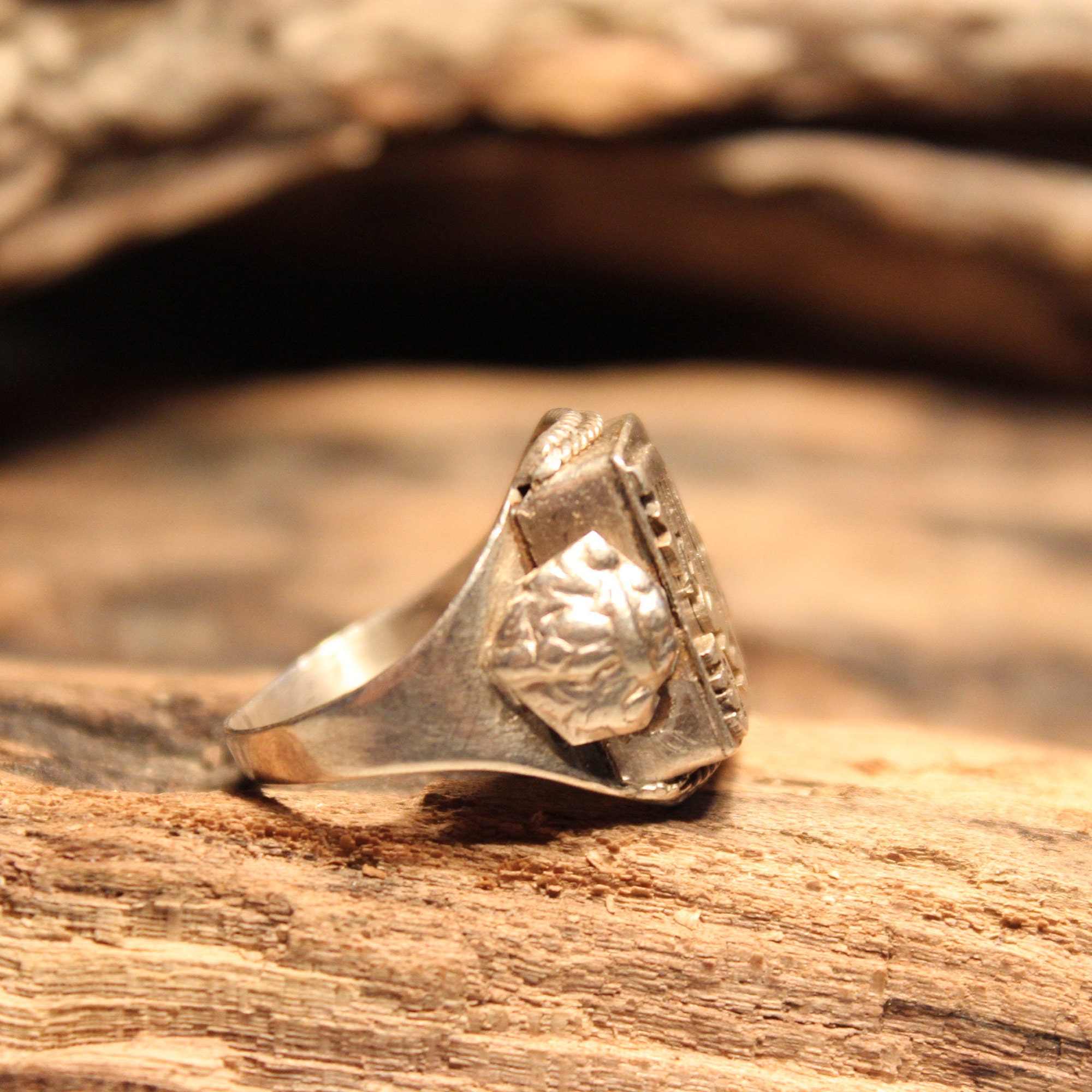 Vintage 1970's Mens Rings Silver Vintage Ring Size 7.25 Sterling Silver Mens Ring 5.6 Grams Mens