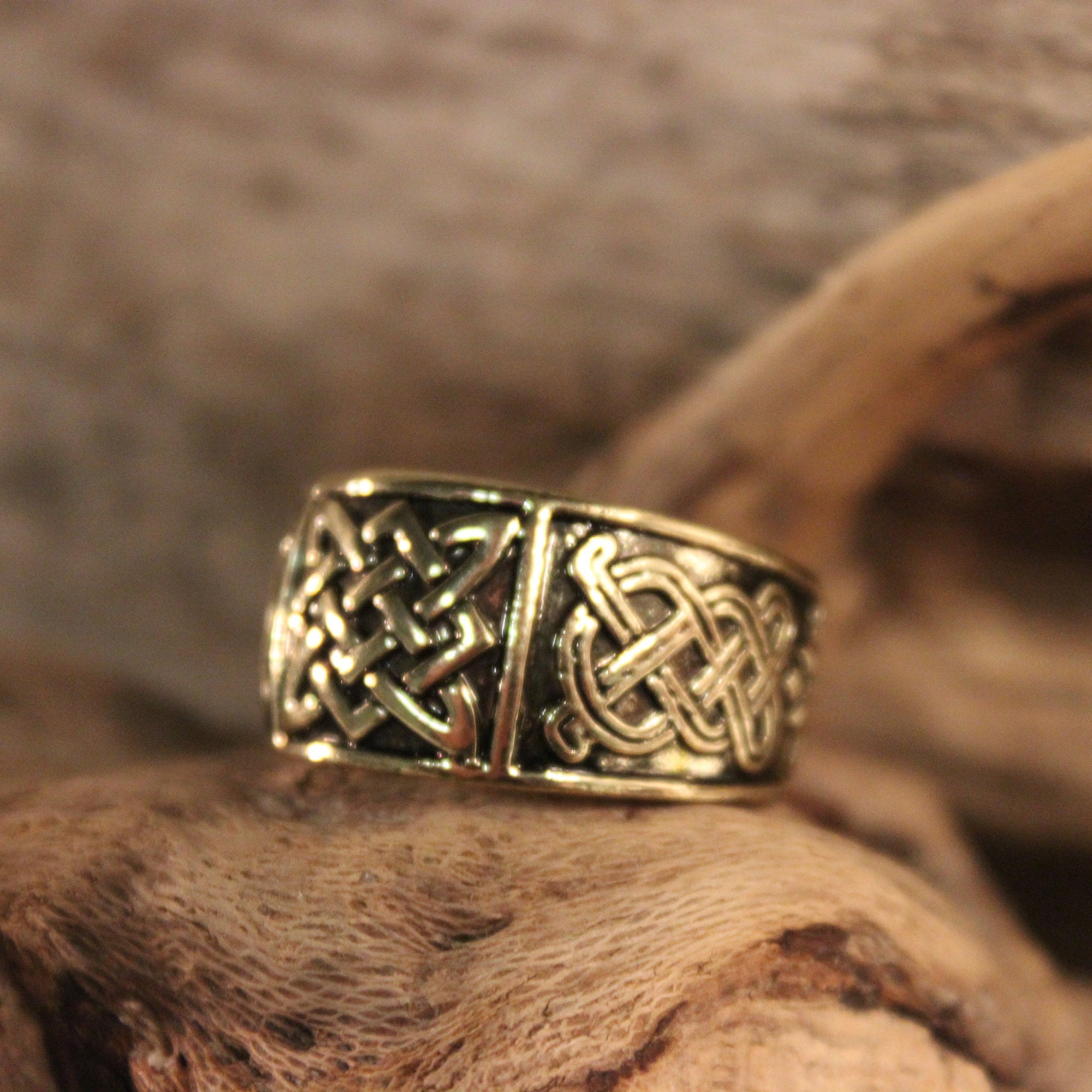 Mens Viking Ring Bronze Viking Band Ring Norse Ring Celtic Ring 8.5
