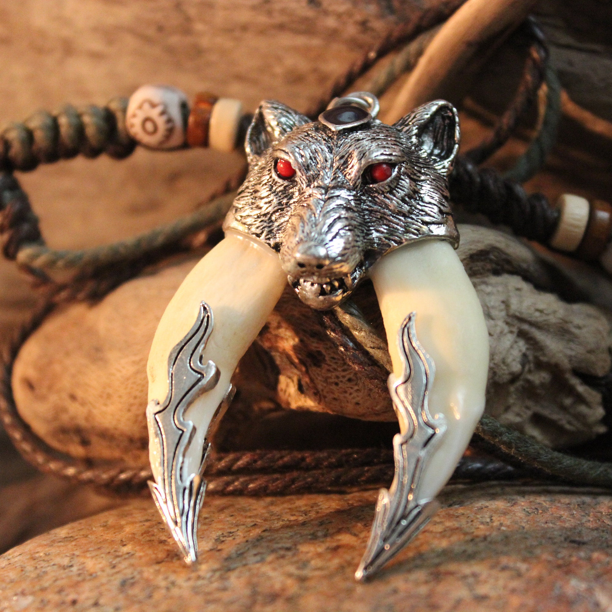 Large Wolf Tooth Necklace Wolf Teeth Necklace Wolf Necklace Wolf Tooth