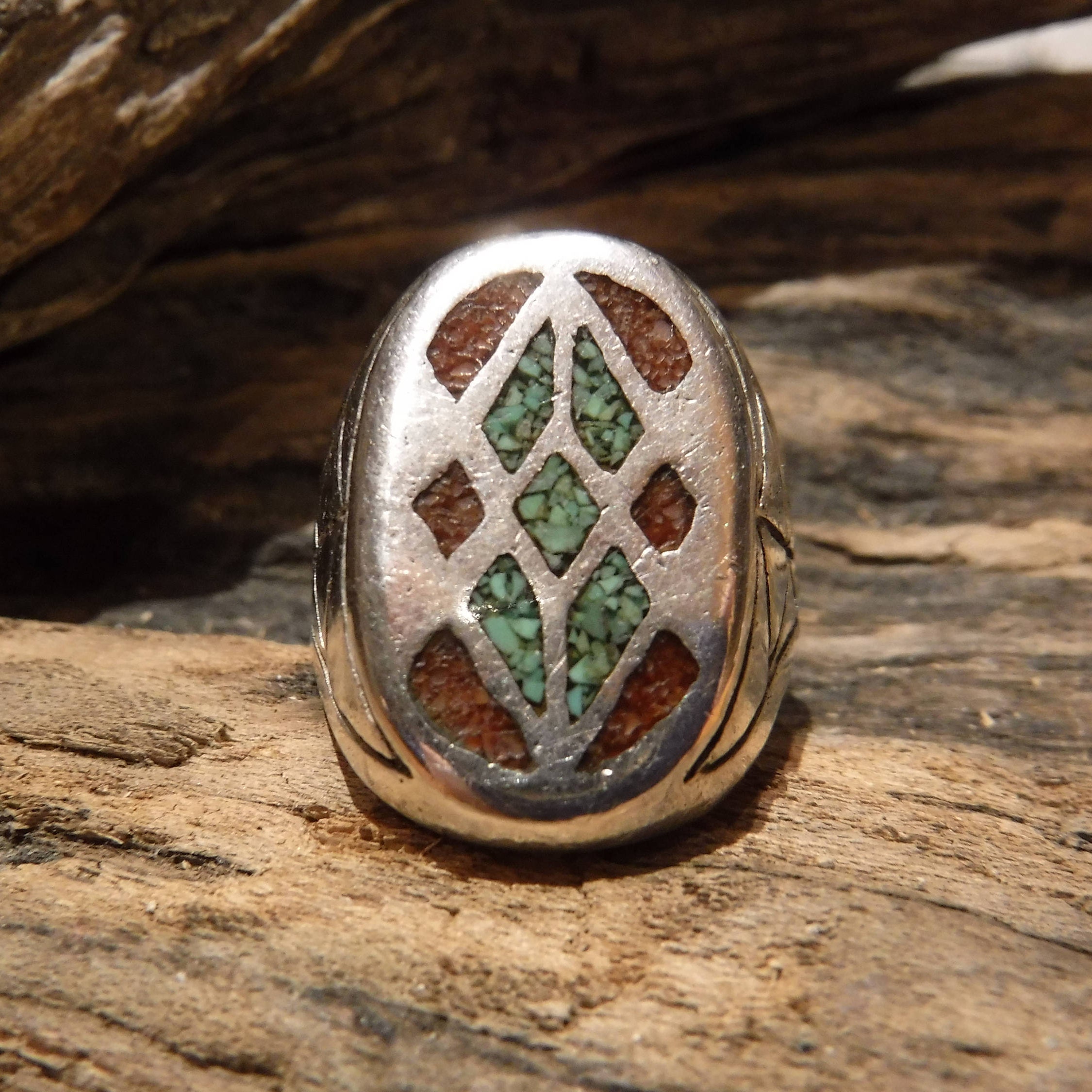Vintage Large Mens Ring Navajo Native American Sterling Silver Heavy 23