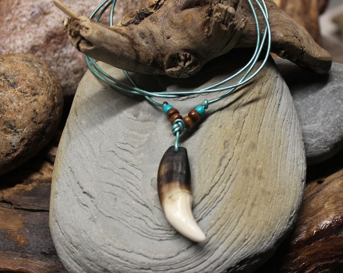 Large Wolf Tooth Necklace Wolf Teeth Necklace Wolf Necklace Wolf Tooth Necklace Adjustable African Native American Large Wolf Tooth Necklace