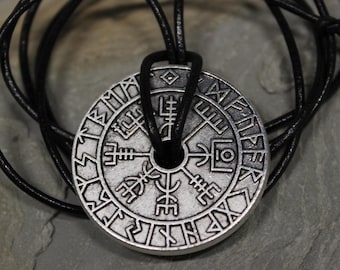 Viking Vegvisir Compass Pendant Necklace Symbol of Norse Runic Necklaces Valknut Viking Necklace Viking Pendants Viking Necklaces