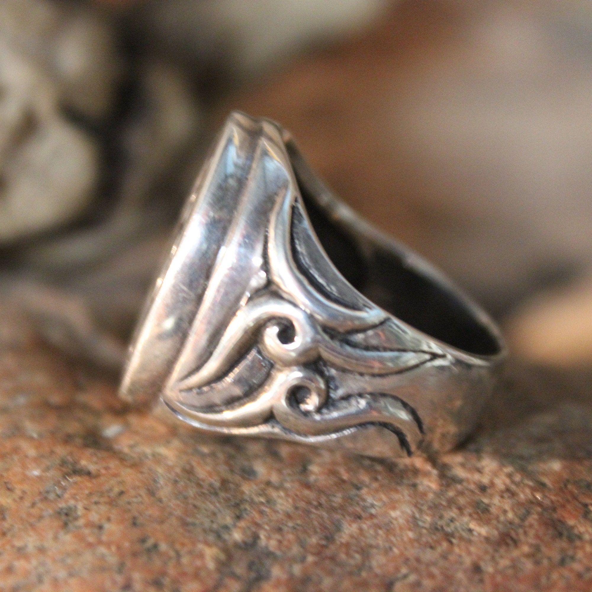 Norse Viking Dragon Ring Odin's Valknut Rings Odin Viking Sterling ...