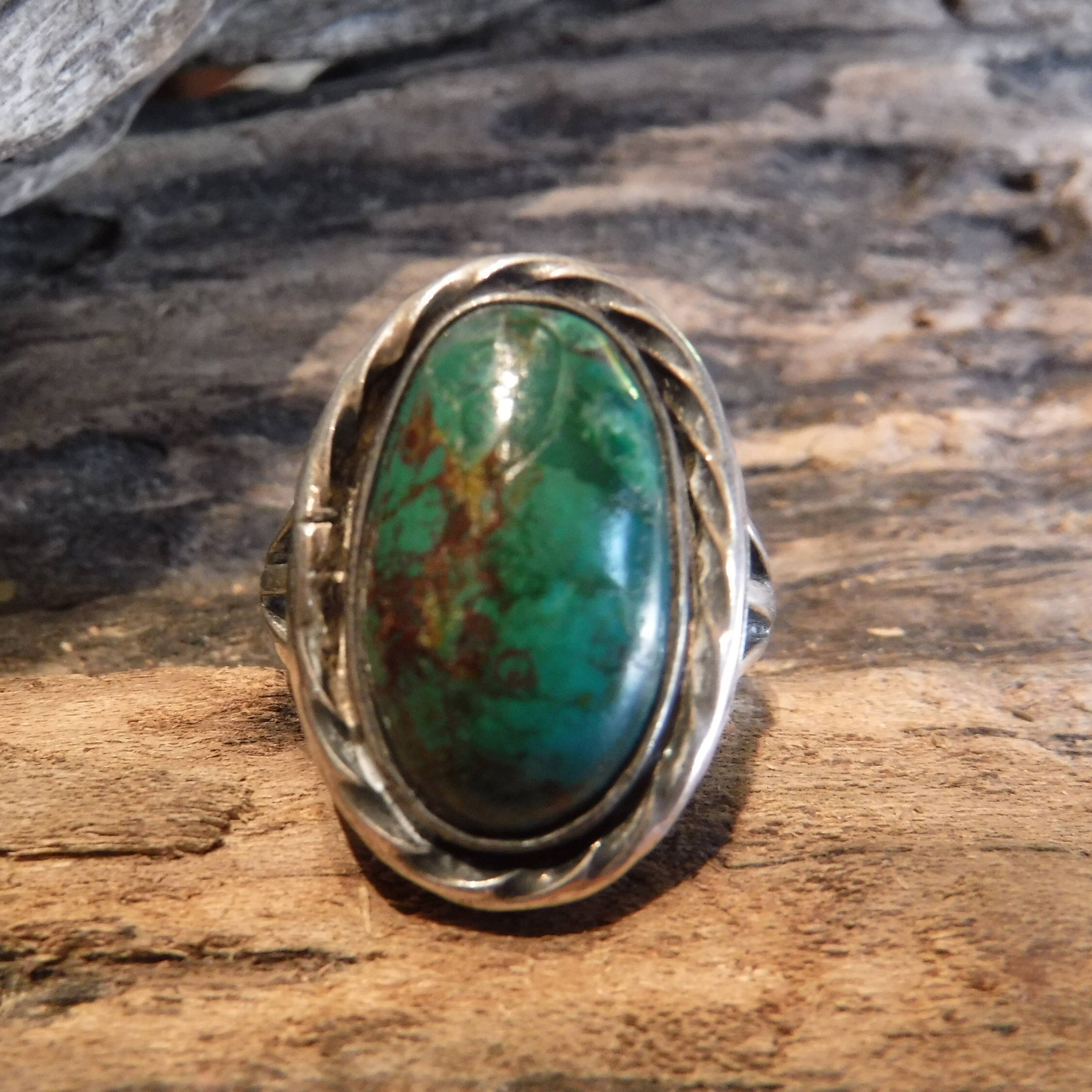 Huge Heavy Me's Native American Navajo Royston Turquoise Sterling Silver Ring Huge Heavy Me's Native American Navajo Royston Turquoise Sterling Silver Ring