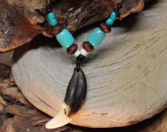 Large Wolf Tooth Necklace Wolf Teeth Necklace Wolf Necklace Wolf Tooth Necklace Adjustable African Native American Large Wolf Tooth Necklace