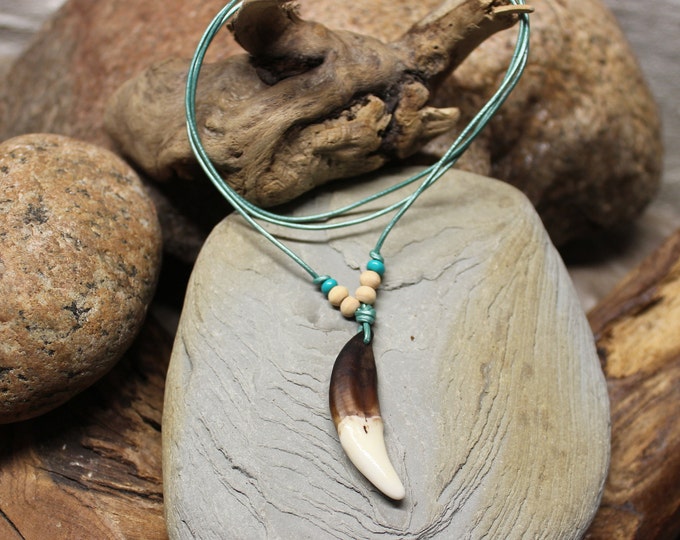 Large Wolf Tooth Necklace Wolf Teeth Necklace Wolf Necklace Wolf Tooth Necklace Adjustable African Native American Large Wolf Tooth Necklace