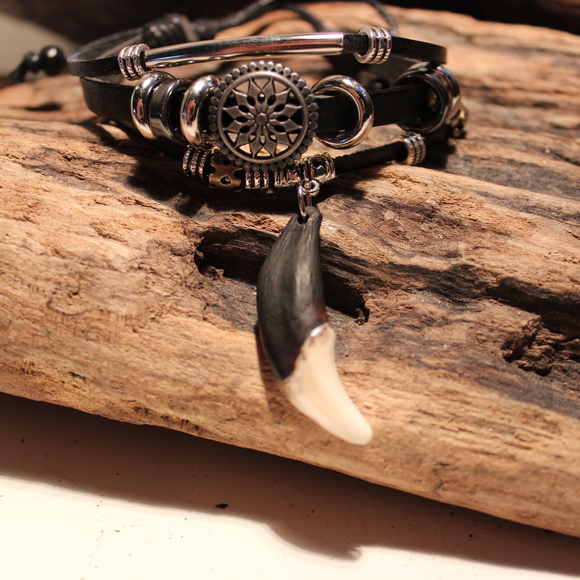 Tribal Wolf Tooth Bracelet