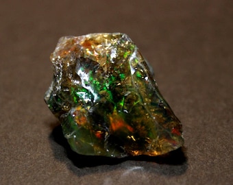 Large Natural Ethiopian Welo Fire Opal 28Ct Welo Ethiopia Black Fire Opal Gemstone Pendant Necklace Large Raw Fire Opal Ethiopian Fire Opal