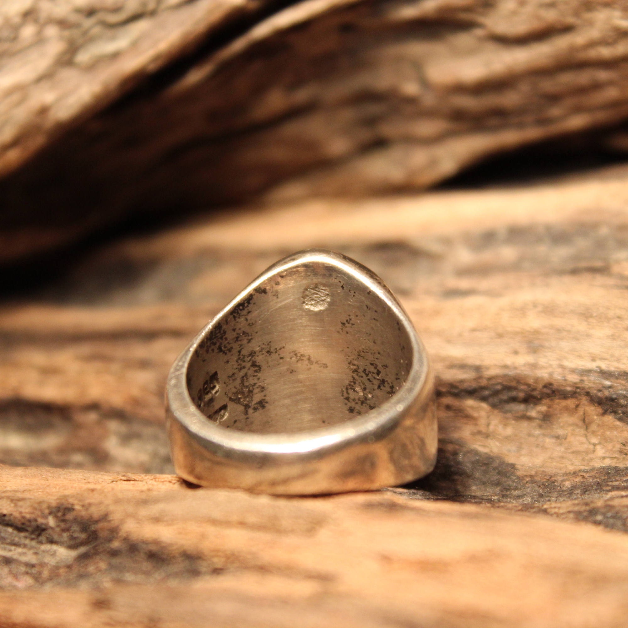 Mens Vintage Silver Ring Heavy 19.3 Grams Sterling Silver 925 Mens Onyx