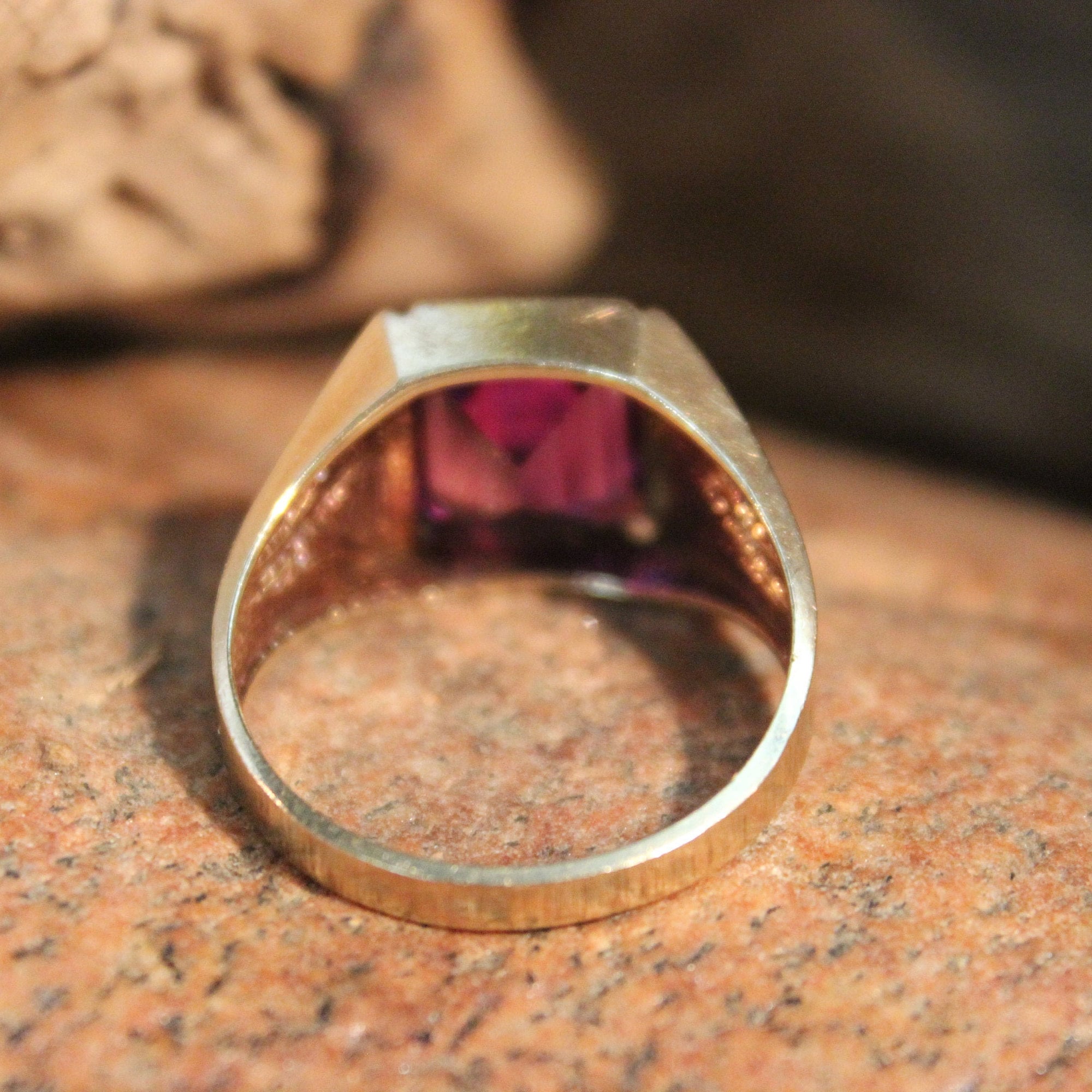 Rare Mens Large Alexandrite Ring 10K Solid Gold Mens Ring 5.2 Grams