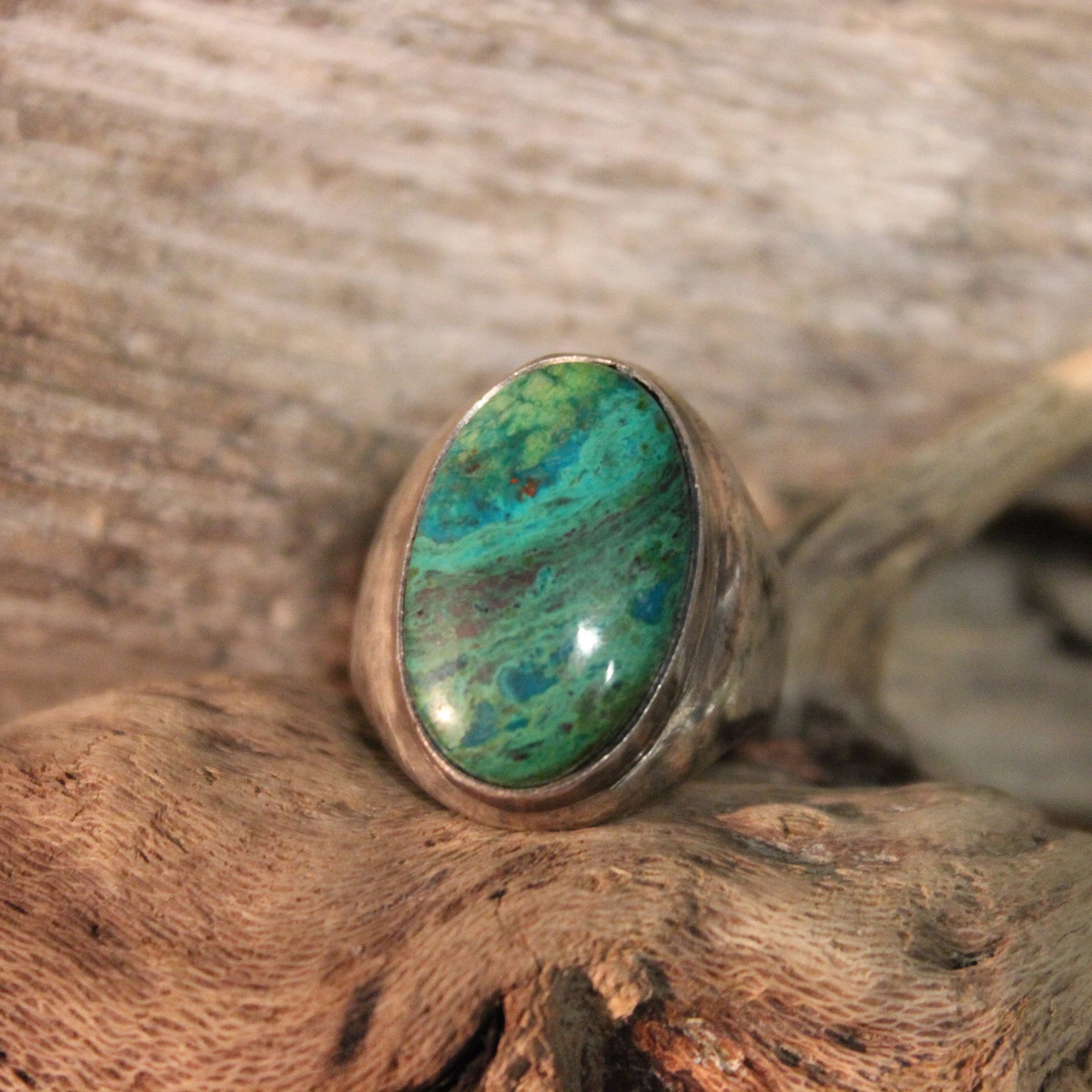 Sterling Mexico Large Turquoise Inlay Ring Mens 21.4 Grams Size 12 Mens ...