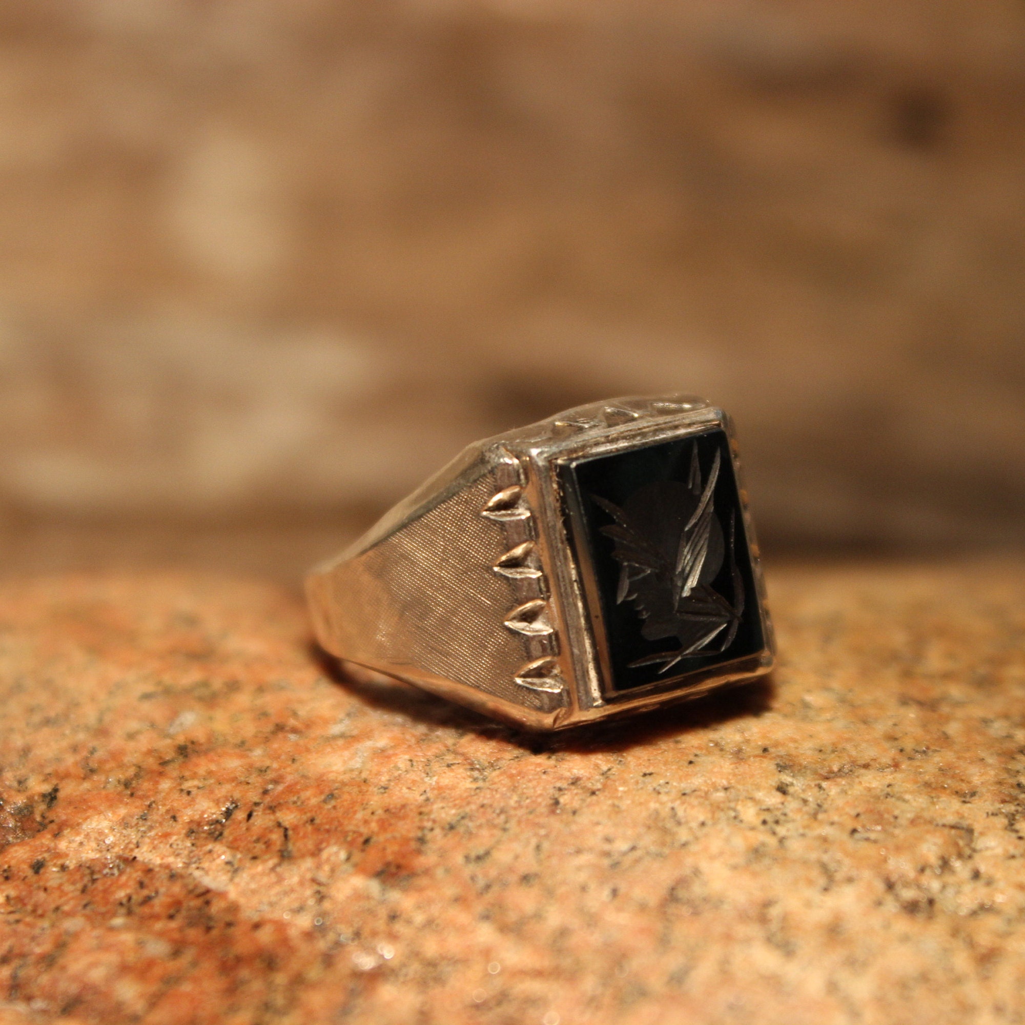 Mens Silver Rings Roman Soldier Ring Size 10.5 Vintage Sterling Silver ...