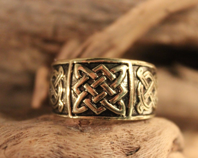 Mens Viking Ring Bronze Viking Band Ring Norse Ring Celtic Ring 8.5