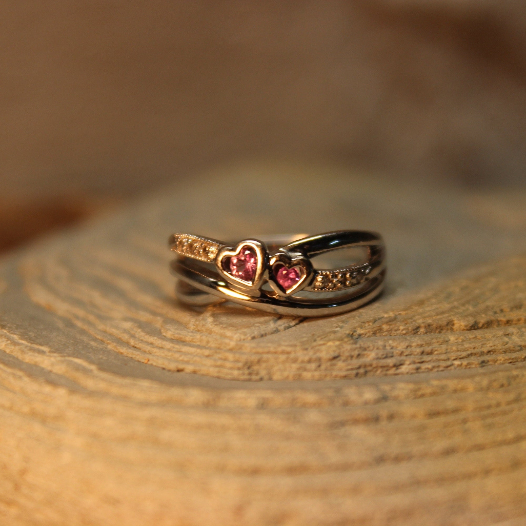 1990 s Vintage 10k Gold Sapphire Diamond Ring 3.4 Grams Size 7
